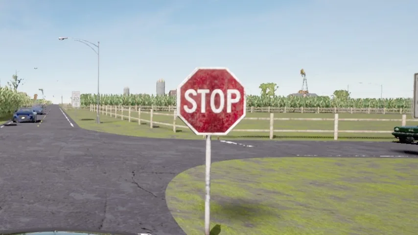 Stop sign in-distribution scenario